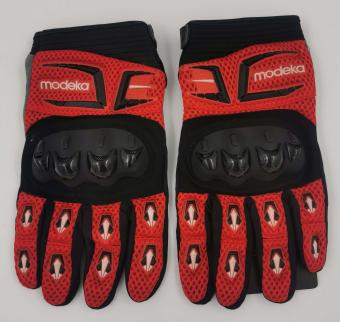 Modeka Handschuhe MX Top Textilmaterial Schwarz-Rot